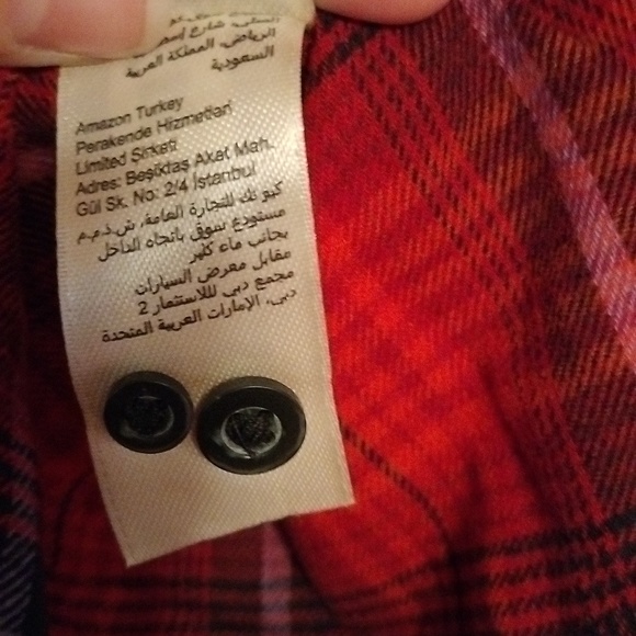 Women's soft red and orange plaid long sleeve tunics sizes Medium and XL NWT - Picture 10 of 11